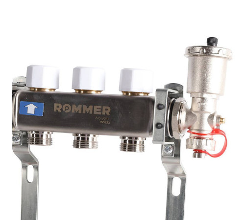 Коллекторная группа из нержавеющей стали ROMMER с расходомерами 3 выхода RMS-1210-000003
