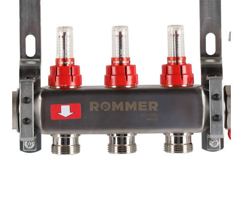 Коллекторная группа из нержавеющей стали ROMMER с расходомерами 3 выхода RMS-1210-000003