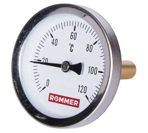 Термометр биметаллический аксиальный ROMMER 63/50 мм 1/2 0-120 °C RIM-0001-635015
