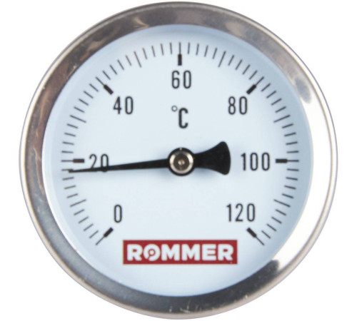 Термометр биметаллический аксиальный ROMMER 63/75 мм 1/2 0-120 °C RIM-0001-637515