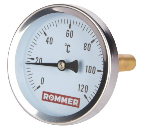 Термометр биметаллический аксиальный ROMMER 63/75 мм 1/2 0-120 °C RIM-0001-637515