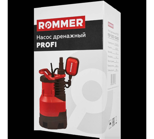 Насос дренажный ROMMER PROFI 400 Вт для грязной воды кабель 10 м RDP-0005-100400