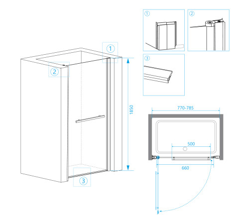 Душевая дверь RGW Passage PA-03 800x1950 мм хром 41080308-11