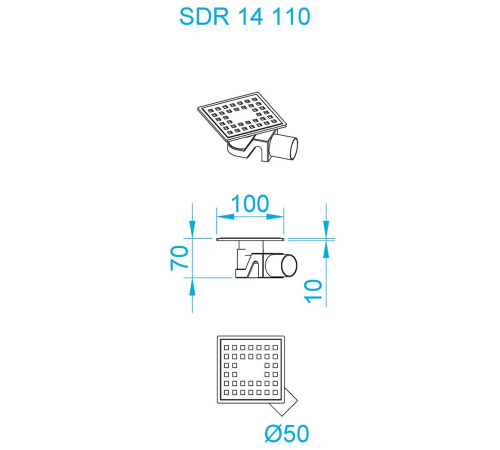 Душевой трап RGW SDR-14B 110x110 мм черный 47211411-04