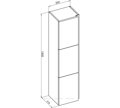 Шкаф-пенал De Aqua Ариетта NEW 35 белый матовый 00265583