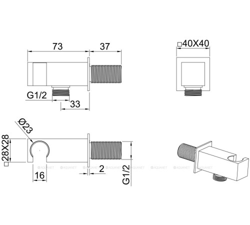 Водорозетка Allen Brau INFINITY 1/2 с держателем хром 5.21017-00