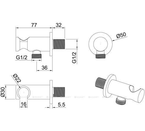Водорозетка Allen Brau Priority 1/2 с держателем брашированный никель 5.31015-BN