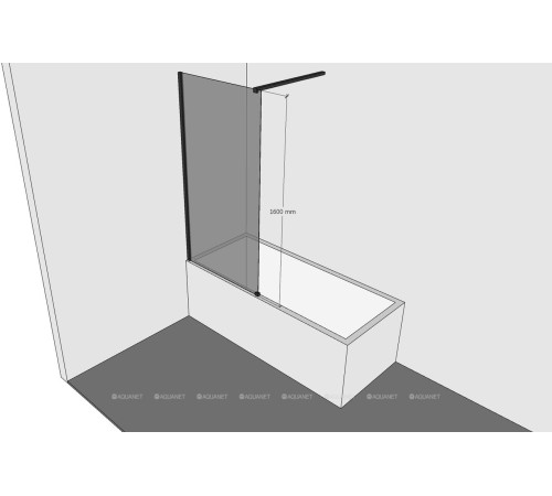 Шторка на борт ванны Allen Brau Infinity 3 800 мм прозрачное стекло 3.21063.BBA