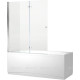 Шторка для ванны Aquanet Beta 4 1220x1400 мм прозрачное стекло петли хром NF6222-hinge