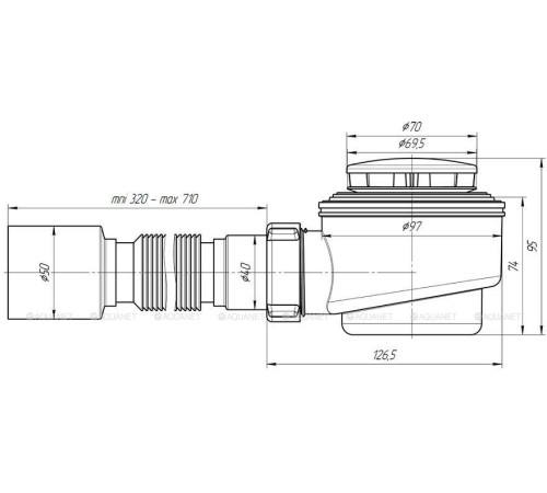 Сифон для душевого поддона АНИ Пласт E415C 40/50 мм хром E415C