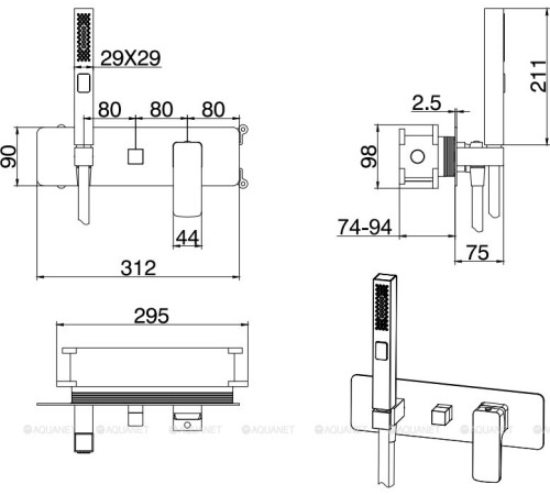Смеситель встраиваемый Allen Brau INFINITY на 2 выхода хром 5.21011-00