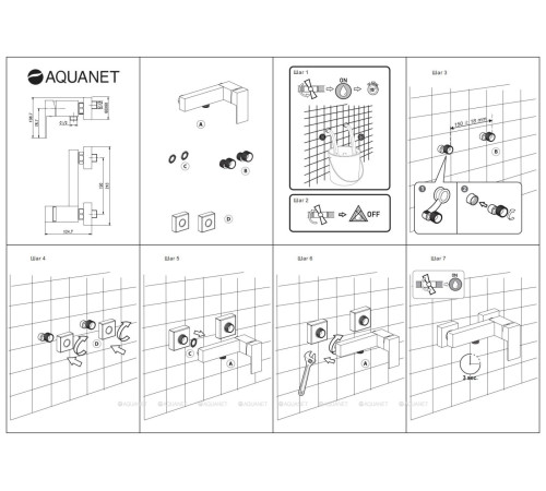 Смеситель для душа Aquanet Blanco картридж 35 мм белый AF420-30W