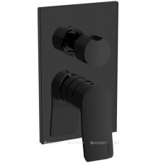 Смеситель встраиваемый для душа Paffoni TILT на 3 выхода металлическая накладка 120х190 мм черный матовый TI019NO/M