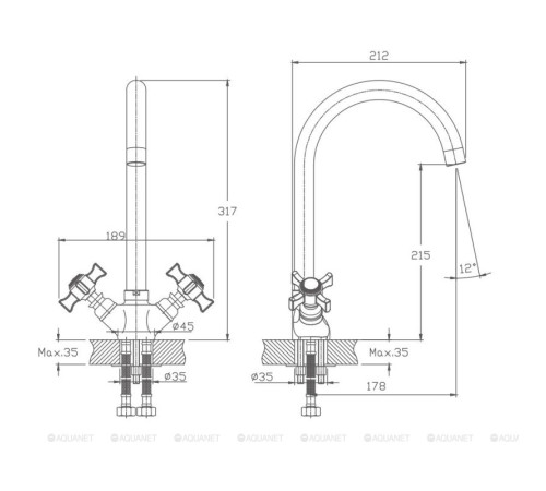 Смеситель для кухни Haiba HB4624 хром HB4624