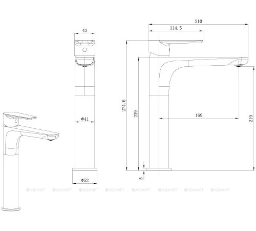 Смеситель для умывальника высокий Allen Brau ECLIPSE 2.0 черный матовый 5.E1A02-31