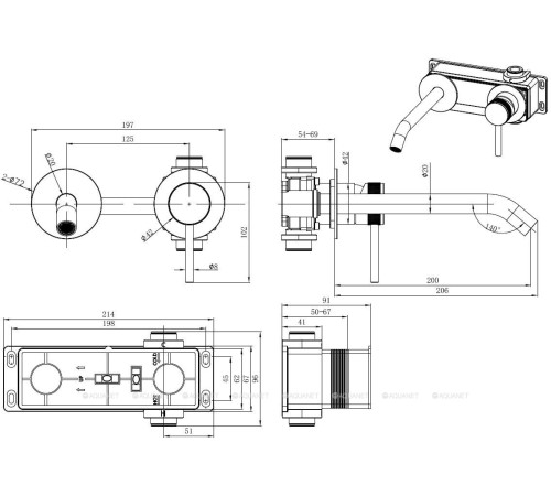 Смеситель для умывальника Allen Brau Priority 3.0 встраиваемый графит 5.31A03-MG