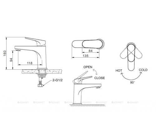 Смеситель для раковины Bravat Eler без донного клапана F1191238CP-RUS