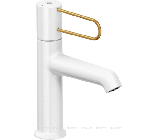 Смеситель для раковины Jacob Delafon Odeon Rive Gauche без донного клапана E21029-GLD-00 белый/золото