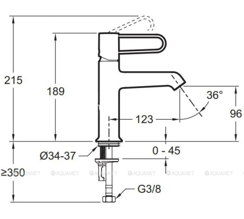 Смеситель для раковины Jacob Delafon Odeon Rive Gauche без донного клапана E21029-GLD-00 белый/золото