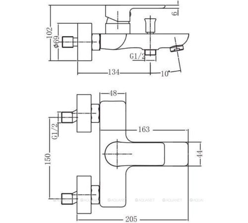 Смеситель для ванны Aquanet Arctic хром/белый AF520-20СW