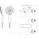 Смеситель для ванны и душа Cezares Stylus брашированное золото STYLUS-VD-BORO