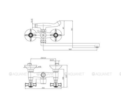 Смеситель для ванны с душем Haiba HB2124
