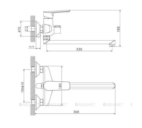 Смеситель для ванны с душем Haiba HB22198