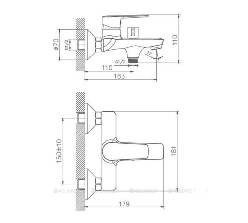 Смеситель для ванны Haiba HB60563 хром HB60563