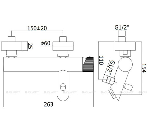 Смеситель для ванны Paffoni Jo короткий излив хром JO022CR