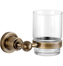 Стакан стеклянный с держателем Aquanet 3884 латунь 3884