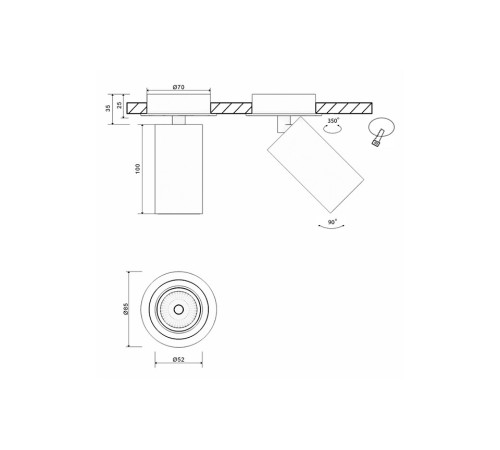 Крепление для встраивания светильника SWG PRO Mini Villy MINI-VL-M4-BL