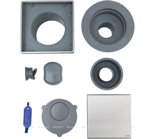 Трап точечный Logan L006-150-VERTICAL 150х150 мм вертикальный выпуск с рамкой L006-150-VERTICAL