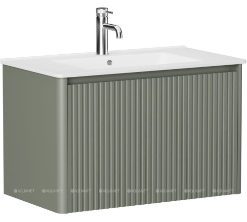 Тумба под раковину Allen Brau GRAVITY 80 1 ящик с фрезеровкой олива матовый 1.370017.CGM