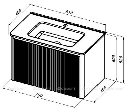 Тумба под раковину Allen Brau GRAVITY 80 1 ящик с фрезеровкой олива матовый 1.370017.CGM