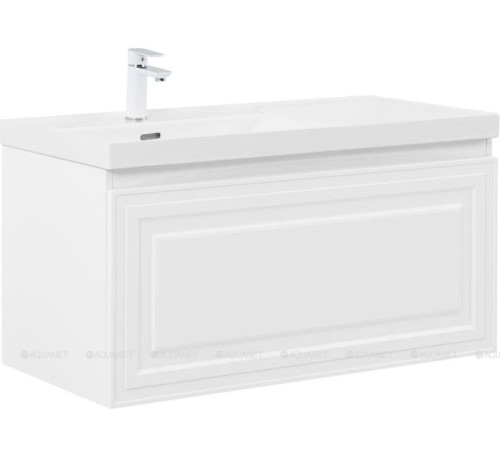 Тумба под раковину Aquanet Агата 100 1 ящик белый сатин 00345483