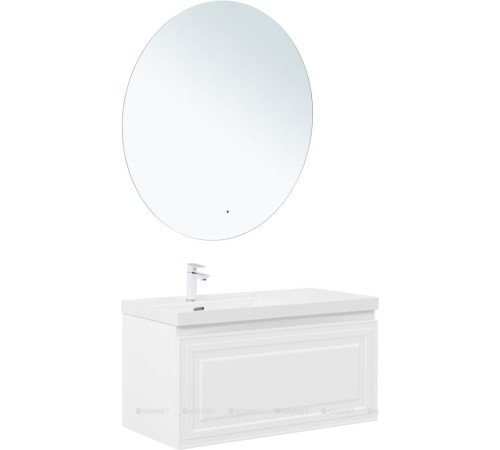 Тумба под раковину Aquanet Агата 100 1 ящик белый сатин 00345483