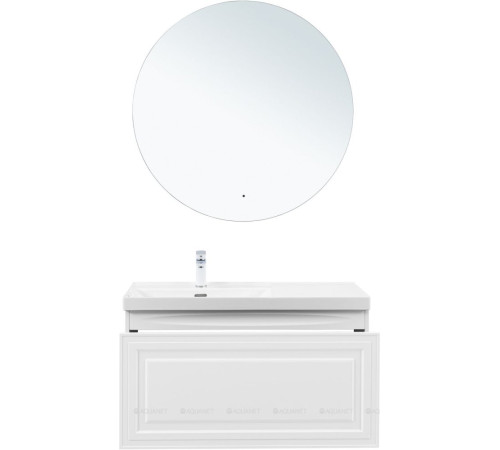 Тумба под раковину Aquanet Агата 100 1 ящик белый сатин 00345483