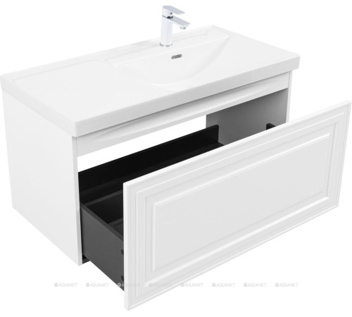 Тумба под раковину Aquanet Агата 100 1 ящик белый сатин 00345483