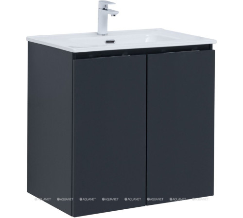 Тумба под раковину Aquanet Алвита new 70 подвесная 2 двери антрацит 00303904