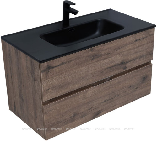 Тумба напольная Aquanet Алвита new 90 дуб веллингтон табак 00334187