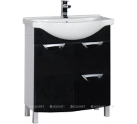 Тумба под раковину Aquanet Асти 75 без корзины белый, фасад черный 00178256