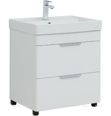 Тумба под раковину Aquanet Ирис new 60 напольная 2 ящика белый глянец 00310152