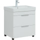 Тумба под раковину Aquanet Ирис new 60 напольная 2 ящика белый глянец 00310152