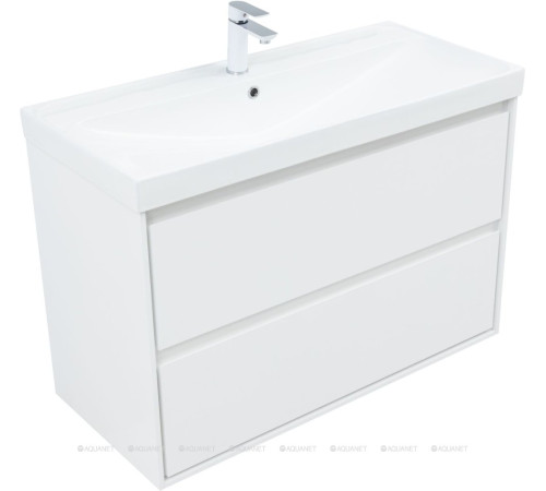 Тумба под раковину Aquanet Милан 100 белый глянец 00336370