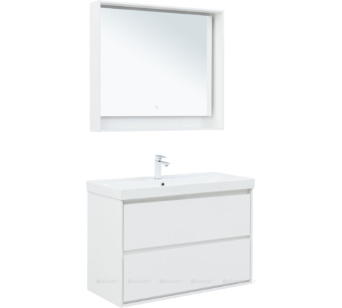 Тумба под раковину Aquanet Милан 100 белый глянец 00336370