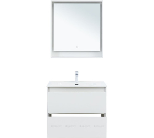 Тумба под раковину Aquanet Милан 80 см белый глянец подвесная 00336369