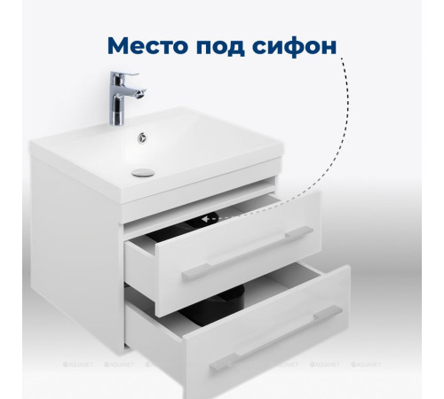 Тумба под раковину Aquanet Нота 58 (005) белый глянец 00171483