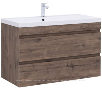 Тумба подвесная Aquanet Нота new 100 дуб веллингтон табак 00334194