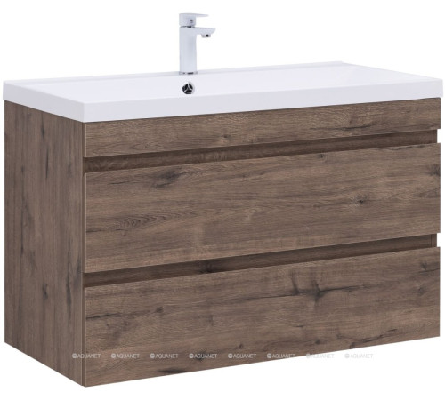 Тумба подвесная Aquanet Нота new 100 дуб веллингтон табак 00334194