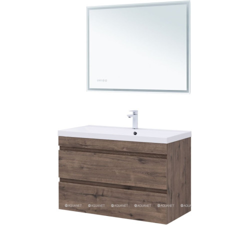 Тумба подвесная Aquanet Нота new 100 дуб веллингтон табак 00334194